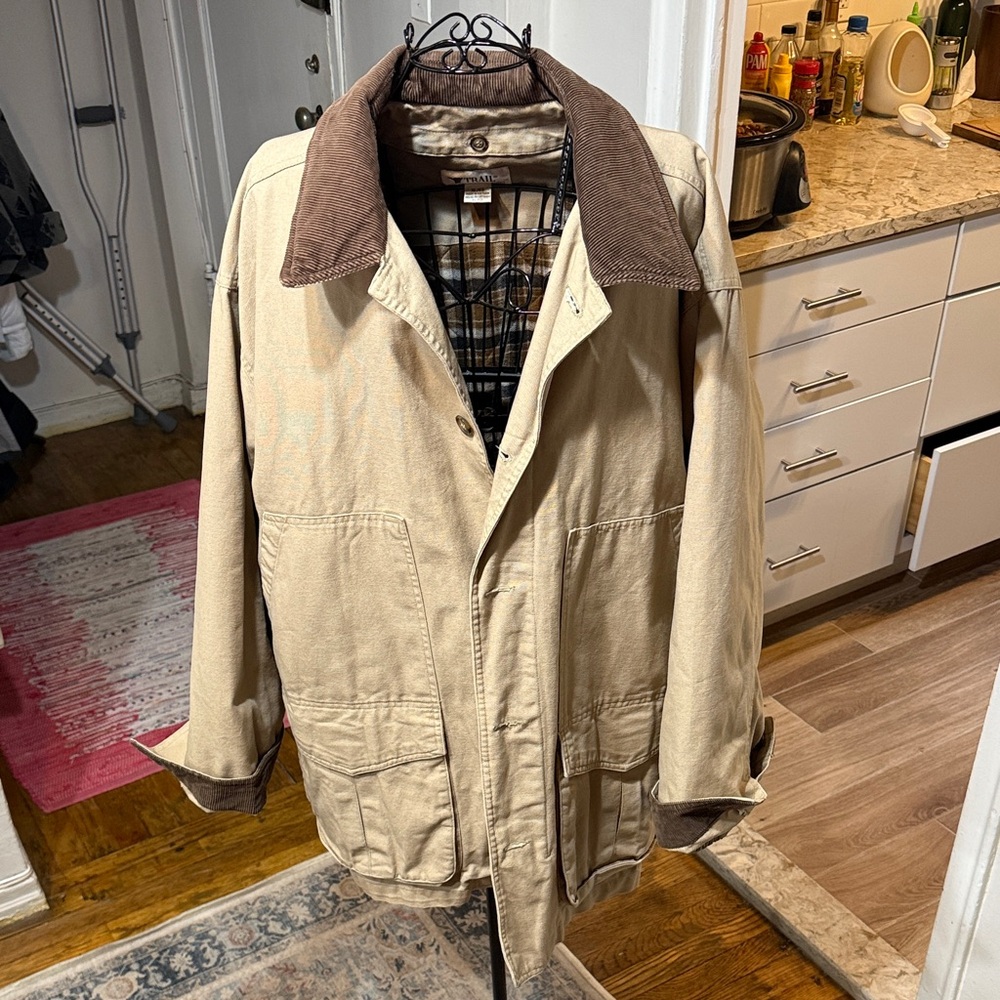 Men's Barn Jacket with Brown Corduroy Collar!